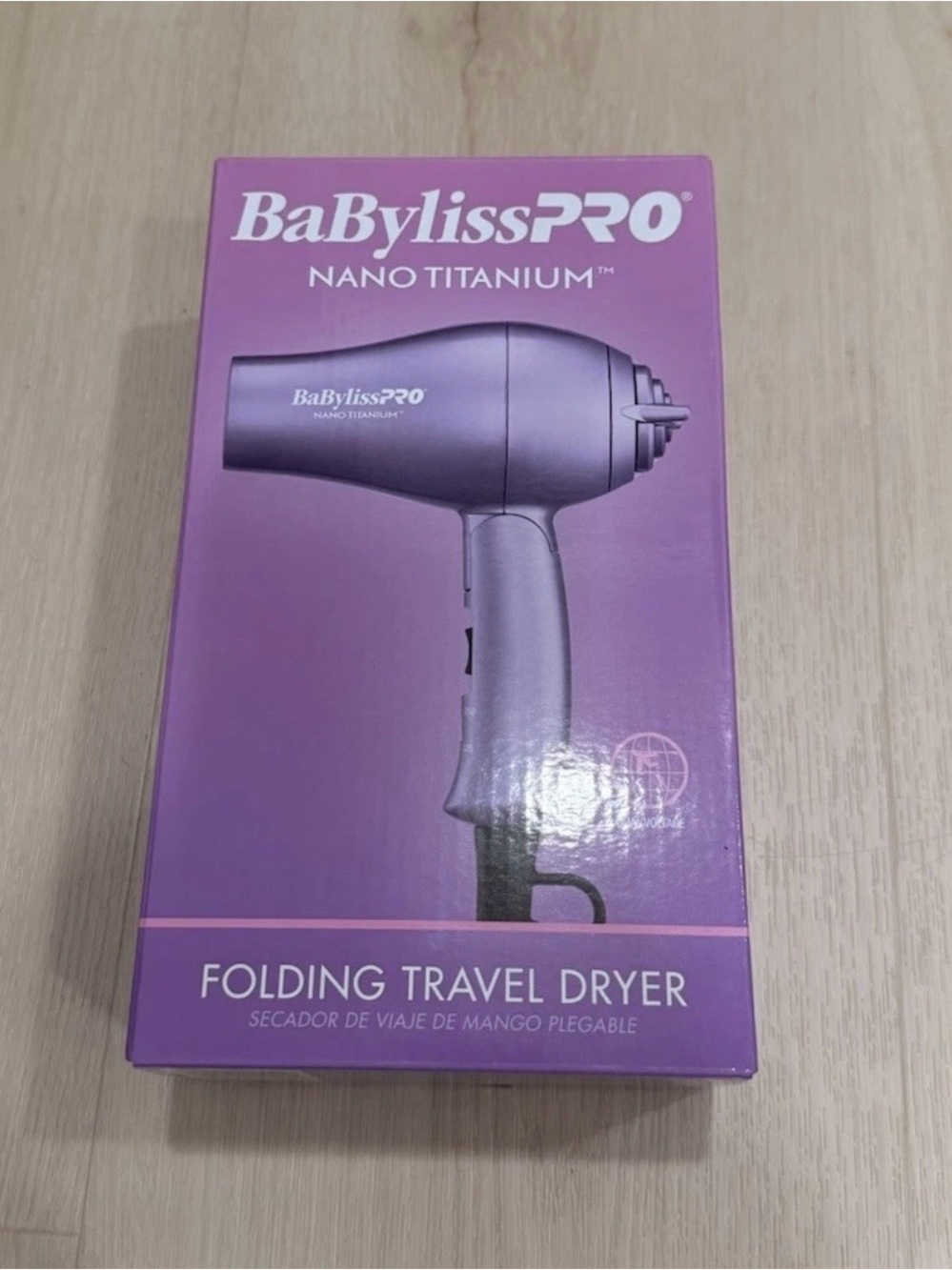 BaBylissPRO Nano Titanium Folding Travel Dryer - Purple